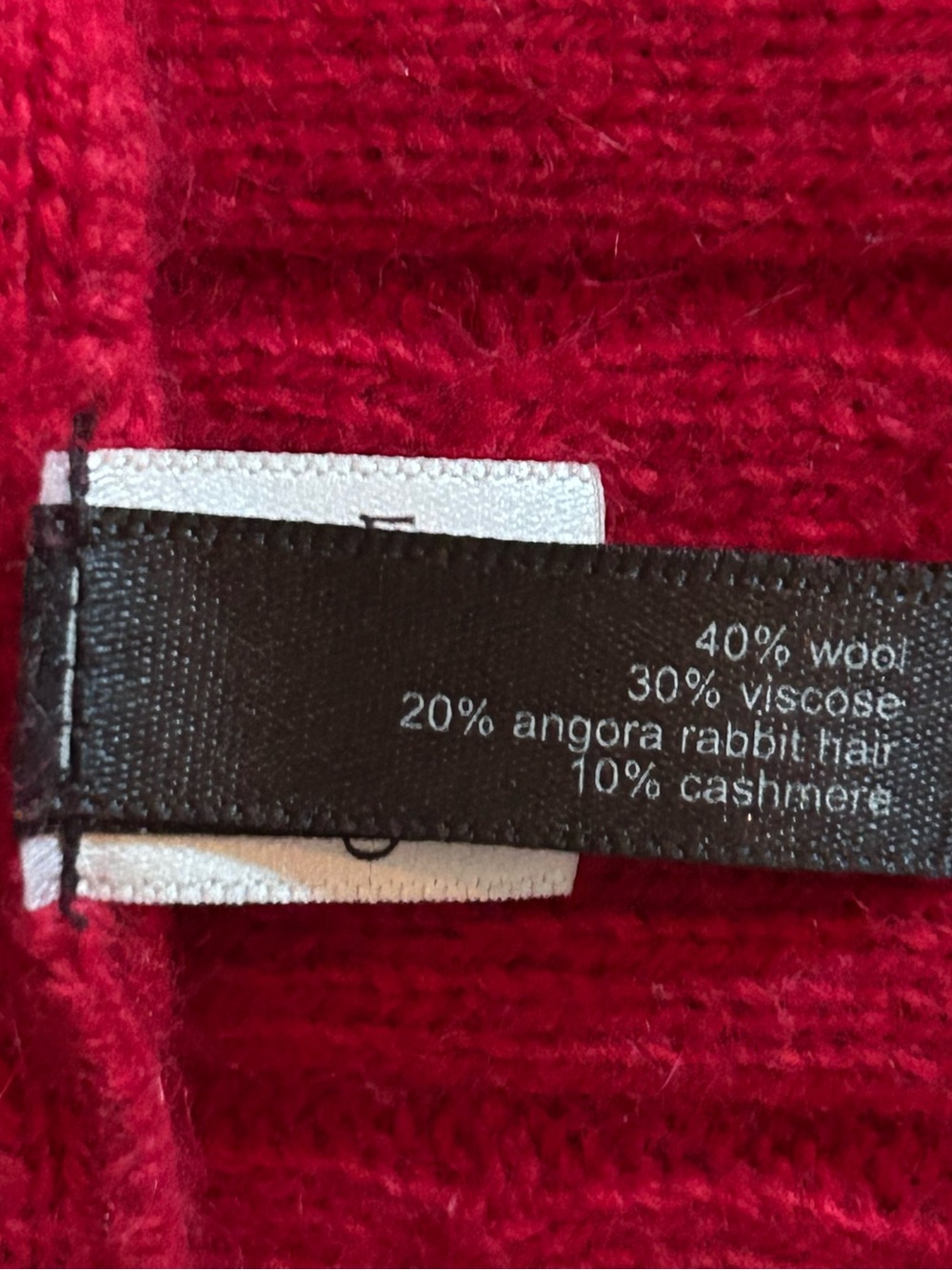 Women’s The Limited Red Cable Knit Wool Blend Poncho - Picture 3 of 4